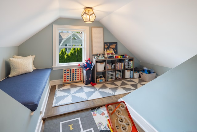 74 Brookside Rd, Darien, CT 06820 - bedroom with wood finished floors and vaulted ceiling