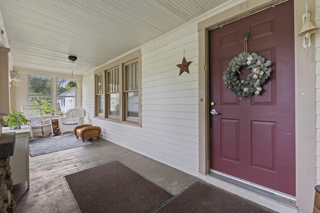 96 Melbourne Ter, Waterbury, CT 06704 - doorway to property featuring a porch
