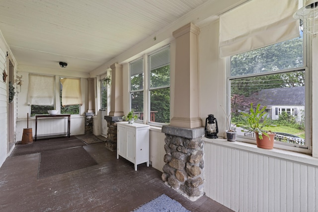 96 Melbourne Ter, Waterbury, CT 06704 - sunroom / solarium featuring decorative columns and wood finished floors