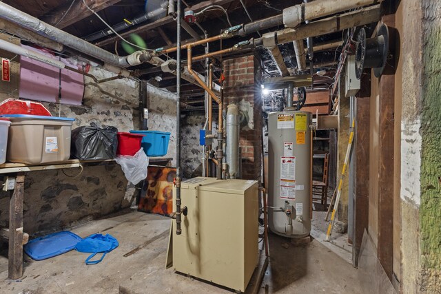 96 Melbourne Ter, Waterbury, CT 06704 - unfinished below grade area featuring gas water heater