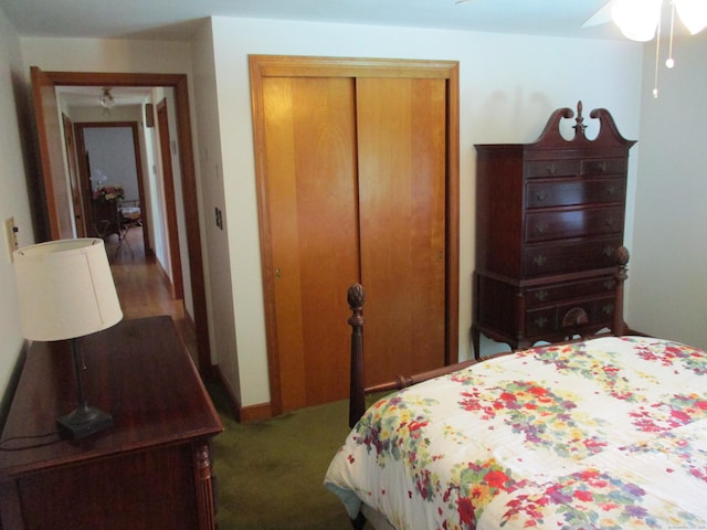 8 Susan Ln, Meriden, CT 06450 - bedroom with a closet and a ceiling fan