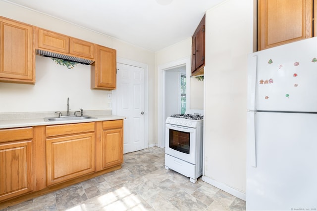 49 Richard Rd, East Hartford, CT 06119 - kitchen with white appliances, light countertops, and stone finish floors