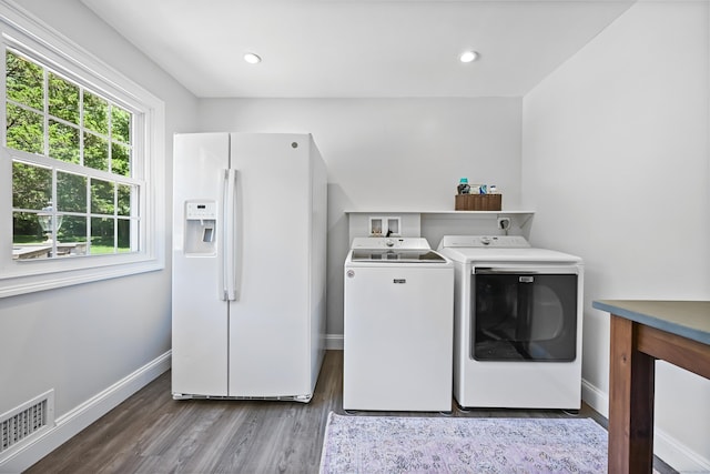 40 Hawley Rd, Danbury, CT 06811 - washroom featuring independent washer and dryer, wood finished floors, and recessed lighting
