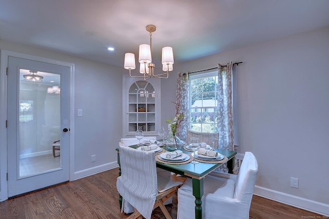 2 Middlefield Dr, West Hartford, CT 06107 - dining space featuring a chandelier, wood finished floors, and recessed lighting