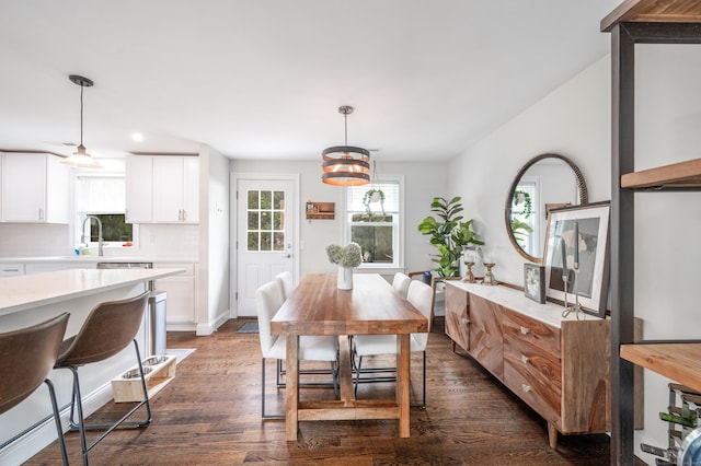 51 Mountain View Dr, Brookfield, CT 06804 - dining space featuring dark wood finished floors and recessed lighting