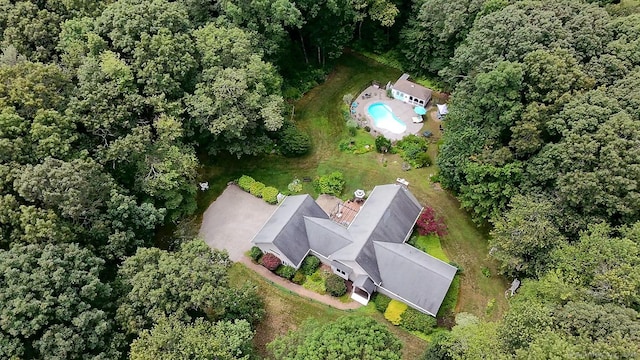 115 Center Rd, Woodstock, CT 06281 - aerial view of property's location with a pool and a forest