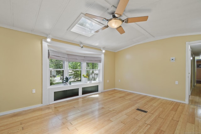 28 Nashua St, Norwich, CT 06360 - spare room featuring a ceiling fan, wood finished floors, ornamental molding, and lofted ceiling