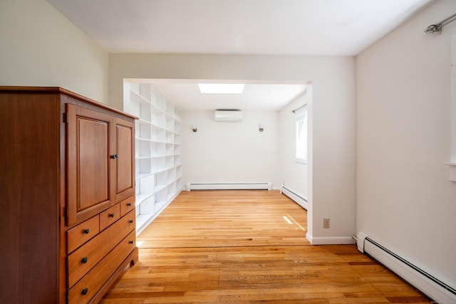 25 Old Middle Rd, Brookfield, CT 06804 - hall with a baseboard radiator, light wood-style flooring, and an AC wall unit