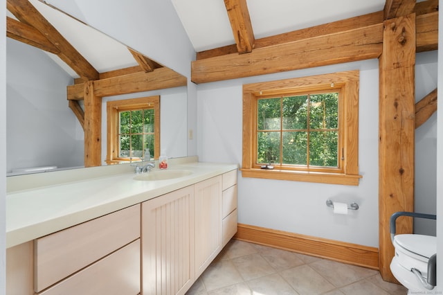 18 Sandpiper Ln, East Lyme, CT 06333 - bathroom with vanity and tile patterned floors