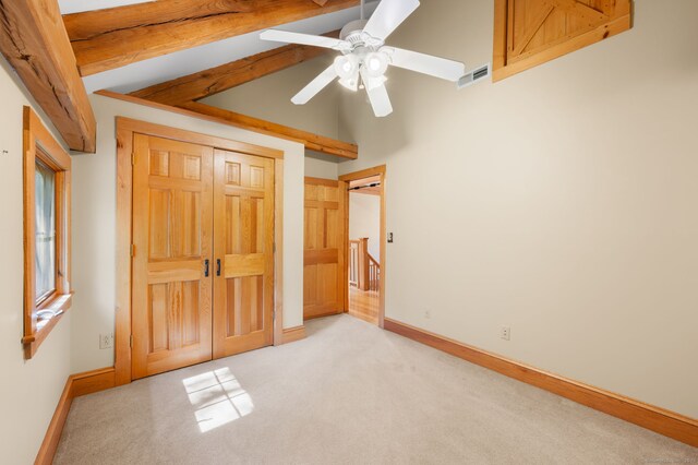 18 Sandpiper Ln, East Lyme, CT 06333 - unfurnished bedroom featuring light colored carpet, a closet, and a ceiling fan