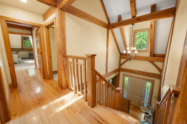 18 Sandpiper Ln, East Lyme, CT 06333 - entryway featuring a chandelier, hardwood / wood-style flooring, and recessed lighting