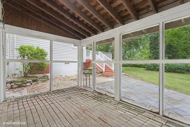6 Kingsbury Rd, Norwalk, CT 06851 - unfurnished sunroom featuring lofted ceiling
