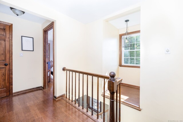 26 Skyview Ter, Bristol, CT 06010 - corridor with an upstairs landing and wood finished floors