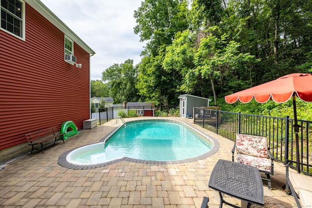 26 Skyview Ter, Bristol, CT 06010 - view of pool featuring a shed, a patio, and cooling unit