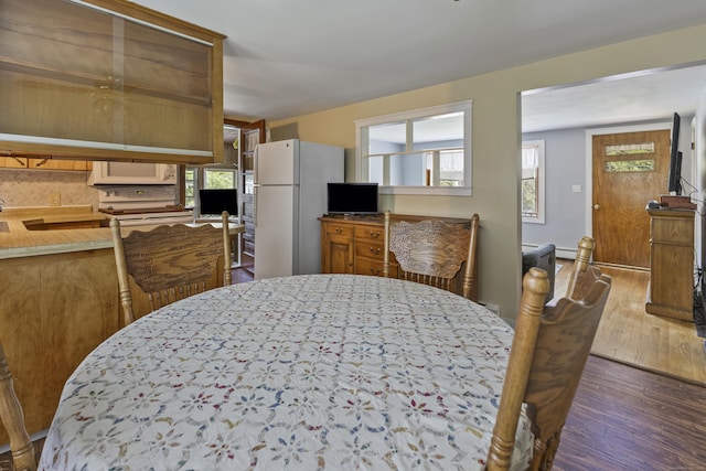 15 Denis Dr, Thompson, CT 06255 - bedroom with freestanding refrigerator, dark wood-style floors, and multiple windows