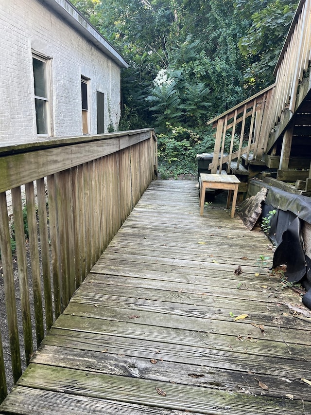 183 Franklin St, Norwich, CT 06360 - wooden terrace featuring stairs