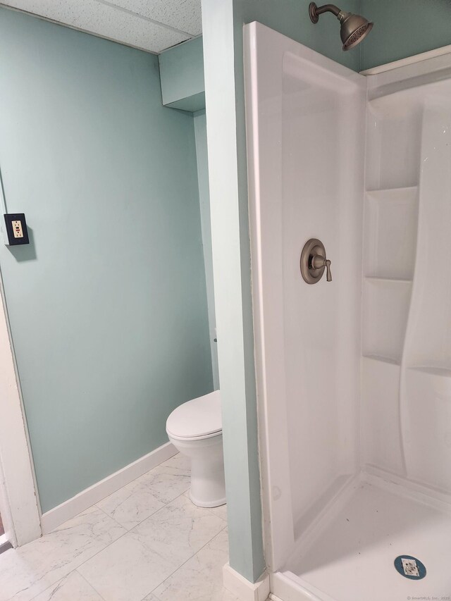 293 Central Ave, Norwich, CT 06360 - bathroom with a stall shower and marble finish floors