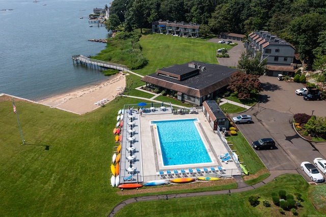 7 Harbour Vlg Unit A, Branford, CT 06405 - bird's eye view of a nearby body of water and a pool