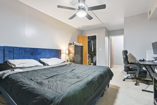 11 Cedar Ct Unit C, East Haven, CT 06513 - carpeted bedroom with a desk, a spacious closet, a closet, and ceiling fan