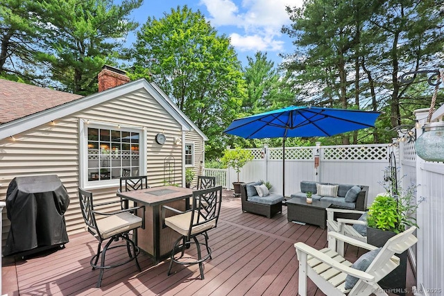 18 Chestnut Hill Rd, Simsbury, CT 06092 - deck featuring an outdoor living space, grilling area, and outdoor dining space