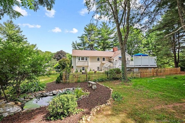 18 Chestnut Hill Rd, Simsbury, CT 06092 - fenced backyard with a deck