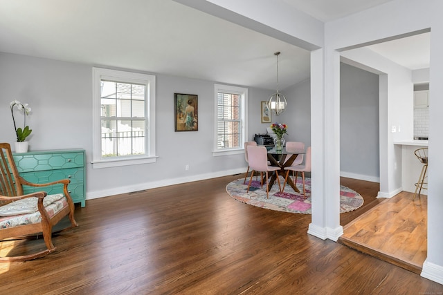 11 Margaret St, Norwalk, CT 06851 - dining space with wood finished floors and a chandelier