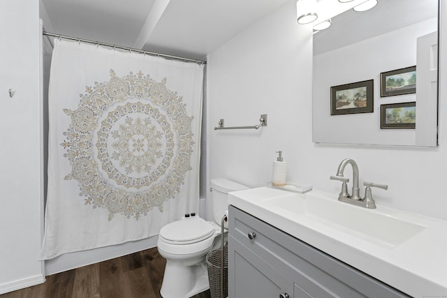 11 Margaret St, Norwalk, CT 06851 - bathroom with vanity, wood finished floors, and shower / bath combination with curtain