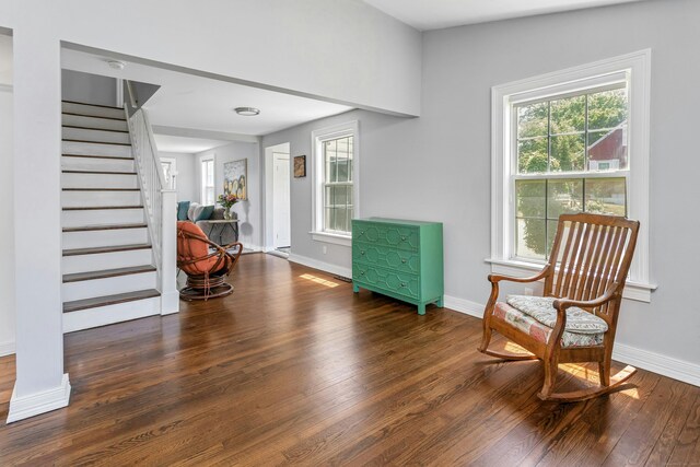 11 Margaret St, Norwalk, CT 06851 - living area featuring wood finished floors and stairway