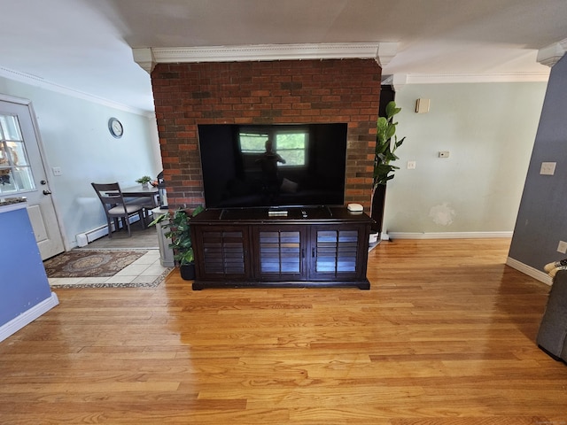 38 Sylvan Ave, Wallingford, CT 06492 - living room featuring crown molding and light wood-style floors