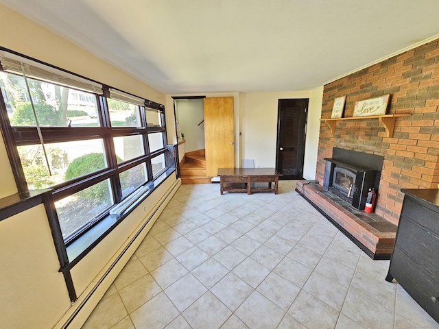 38 Sylvan Ave, Wallingford, CT 06492 - living room with a baseboard radiator and light tile patterned floors