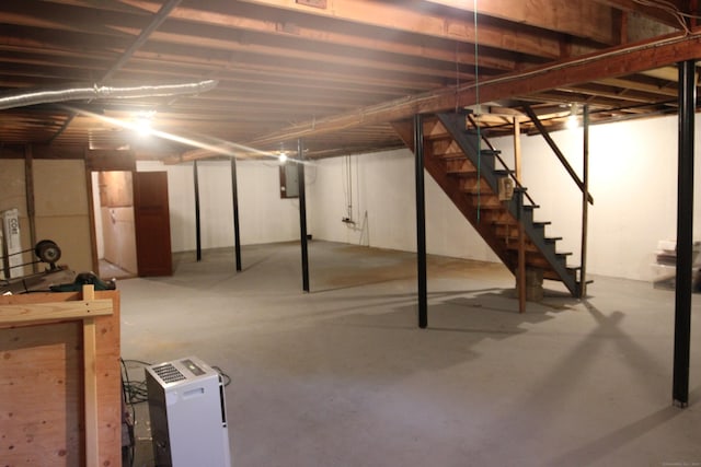 2337 Stanley St, New Britain, CT 06053 - unfinished below grade area featuring stairs