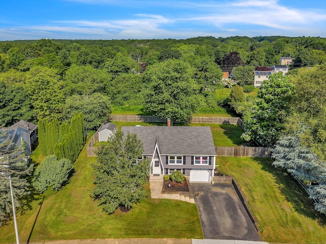 315 Judson Ave, Groton, CT 06355 - aerial view of property and surrounding area with a heavily wooded area