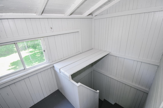 31 Chapman St, New Britain, CT 06051 - unfurnished sunroom featuring beamed ceiling and a sauna / steam room