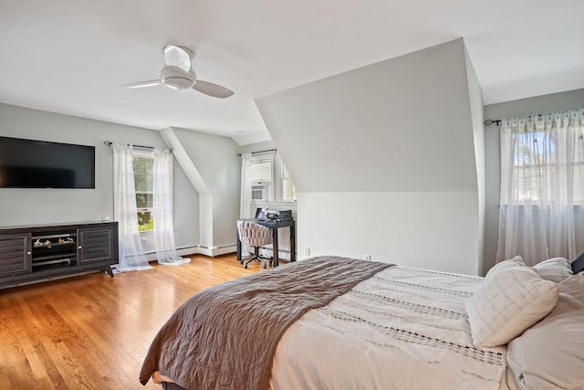 2 Clearview Ave, Norwalk, CT 06851 - bedroom with wood finished floors, vaulted ceiling, and a ceiling fan