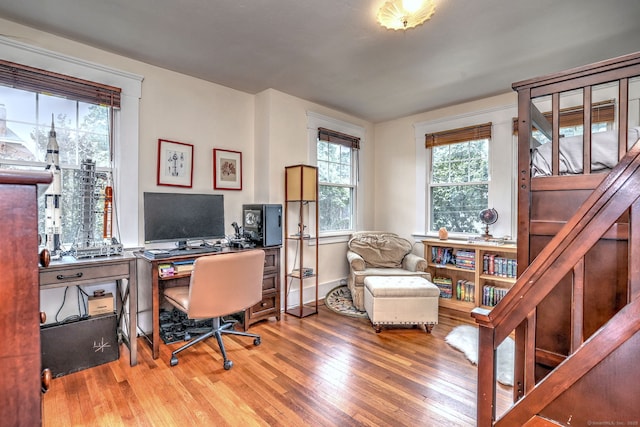 150 Westwood Rd, New Haven, CT 06515 - office area featuring hardwood / wood-style flooring and baseboards