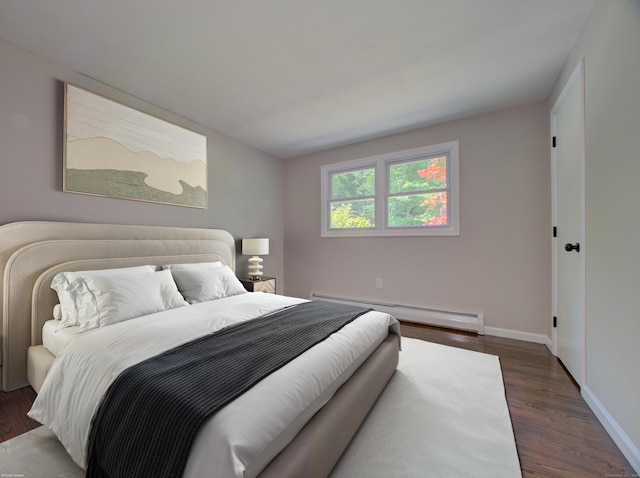 185 Hope Valley Rd, Hebron, CT 06231 - bedroom featuring a baseboard heating unit and wood finished floors