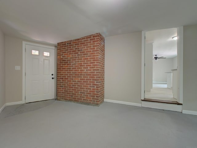 185 Hope Valley Rd, Hebron, CT 06231 - entrance foyer featuring baseboards and ceiling fan