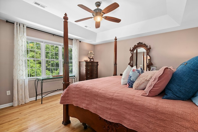 20 Lisbon Ter, Oxford, CT 06478 - bedroom with a tray ceiling, wood finished floors, and ceiling fan