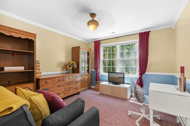 20 Lisbon Ter, Oxford, CT 06478 - carpeted home office featuring ornamental molding