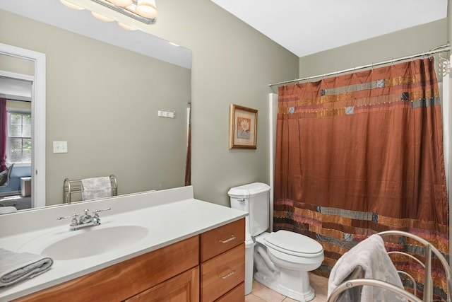 20 Lisbon Ter, Oxford, CT 06478 - bathroom with vanity, tile patterned flooring, and a shower with shower curtain