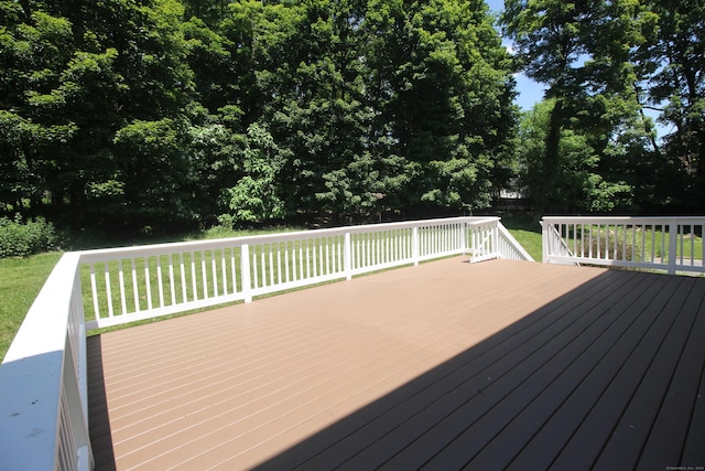 1 Quaker Ridge Rd, Sherman, CT 06784 - wooden terrace with a yard