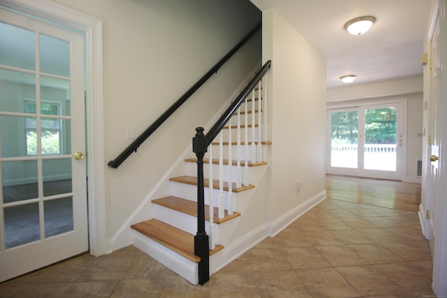 1 Quaker Ridge Rd, Sherman, CT 06784 - stairs with tile patterned floors