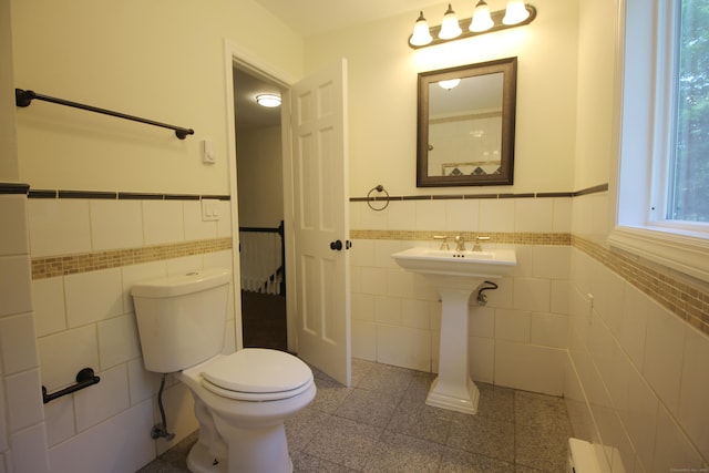 1 Quaker Ridge Rd, Sherman, CT 06784 - half bathroom with tile walls and wainscoting