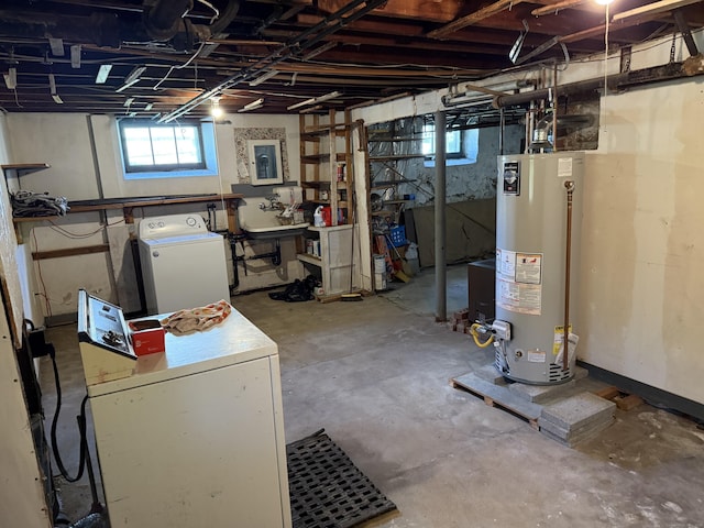 28 Maplerow Ave, Waterbury, CT 06705 - below grade area with washer / dryer, water heater, and healthy amount of natural light