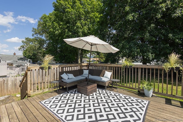 18 Hull Dr, Southington, CT 06479 - wooden deck with an outdoor living space