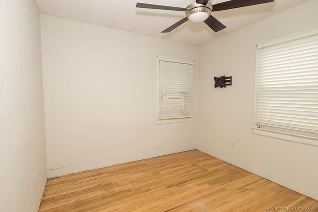 18 Hull Dr, Southington, CT 06479 - empty room with light wood-style flooring, a ceiling fan, and healthy amount of natural light