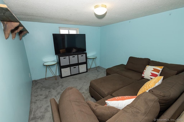 18 Hull Dr, Southington, CT 06479 - carpeted living room featuring a textured ceiling