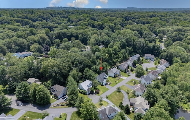 81 Salem Rd, Trumbull, CT 06611 - aerial view of property's location featuring a heavily wooded area and nearby suburban area