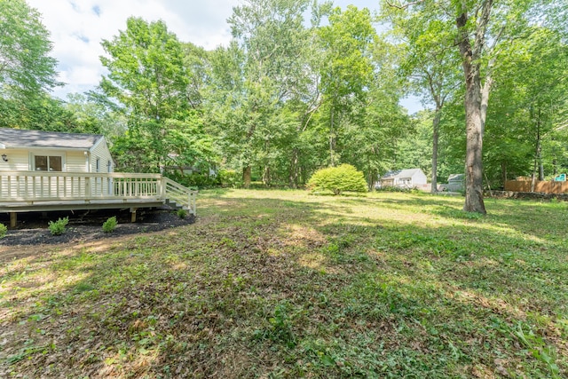 40 Clearview Rd, East Haddam, CT 06469 - view of green lawn with a deck