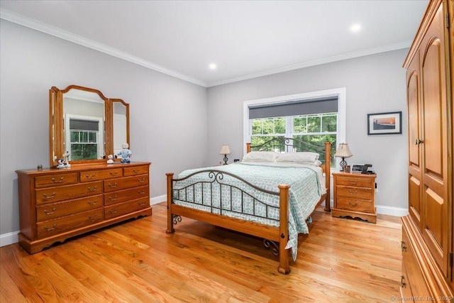 11 Tall Oaks Dr Unit 11, New Milford, CT 06776 - bedroom featuring light wood-style flooring, ornamental molding, and recessed lighting